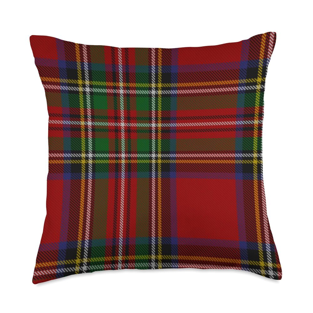 9072 Royal Stewart Tartan Scottish Plaid Scotland Gifts Throw Pillow